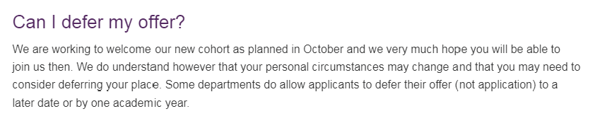 英國各大院校相繼公布2021年延遲入學相關的政策
